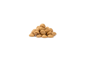 confectionery chocolate on a white background. Close up