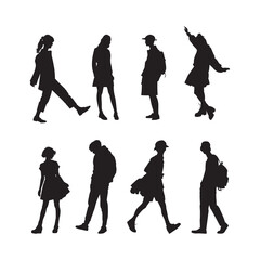 Vector illustration set of people silhouette