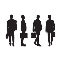 Vector design set silhouette of a businessman