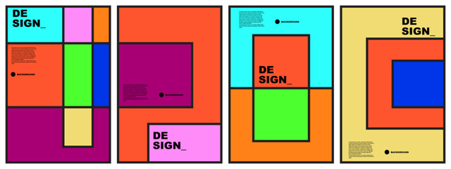 abstract flat background set for banner, poster, template, design, flyer, brochure, etc