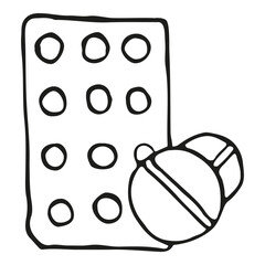 Medicines drawing vector doodle illustration pills drugs pharmacy health care