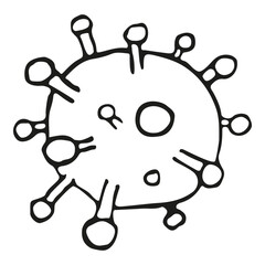 Biology virus microorganism vector doodle illustration disease coronavirus micribiology