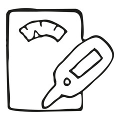 Medical examination instrument vector doodle illustration medical hospital health care clinical