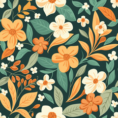floral seamless vectors in pastels. Ideal for paper, fabric, decor, and versatile applications - 633402339