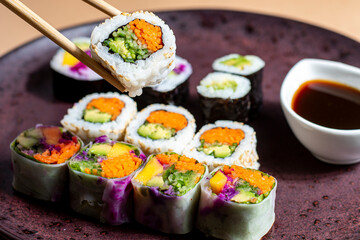 vegetable sushi dish