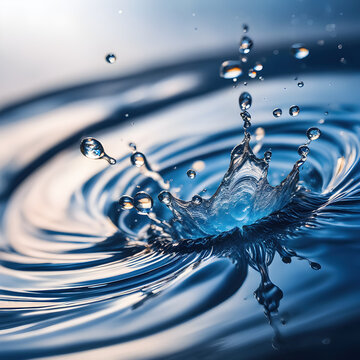 Una imagen llena de dinamismo y frescura: un fondo acu&aacute;tico con una salpicadura grande en primer plano. La salpicadura captura la esencia del movimiento y la energ&iacute;a del agua. IA generativa.