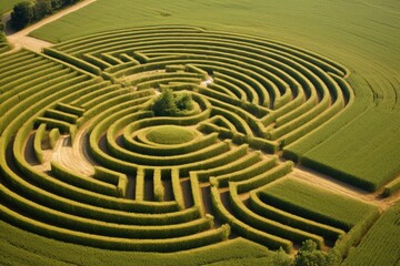 crop circles creating a maze-like structure