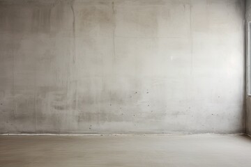 A vacant and dull interior with a concrete wall and a plain background of plaster.