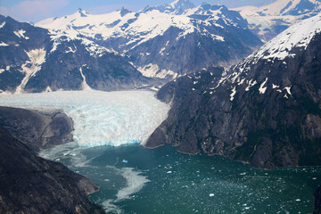 Alaska-The LeConte Glacier is a 35 km long glacier in the Tongass National Forest in the Alaska Panhandle- USA