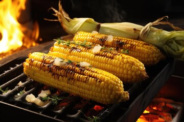 grilled corn on the cob with melting butter - Powered by Adobe