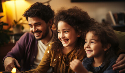 Fototapeta premium Happy Family Time: Joyful Moments with Parents and Children