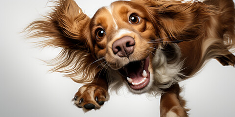 Naklejka premium Happy Doggy Playtime: English Cocker Spaniel in Motion