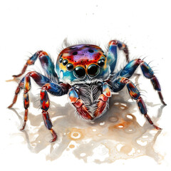 Watercolor Spiders Clipart Pack, Clipart for commercial use, Transparent PNGs, made with AI generative technology