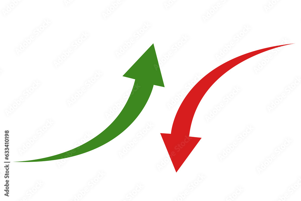 Wall mural red and green arrow graph transparent png file type