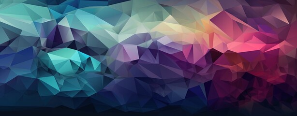 Abstract blue background with triangles. Generative AI.