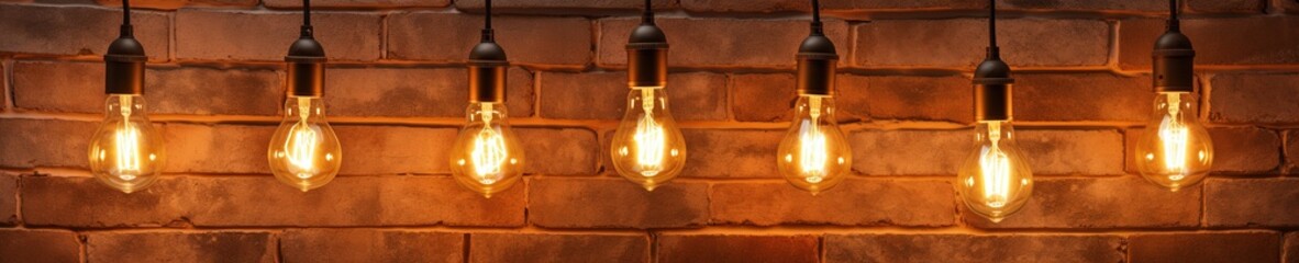 Decorative antique Edison-style light bulbs. Generative AI.