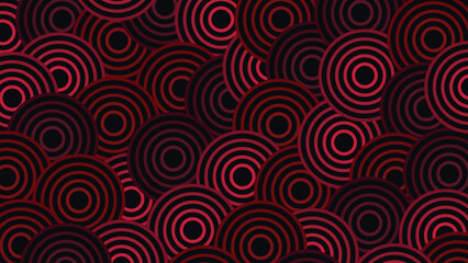 Fototapeta na wymiar Modern abstract red black paper realistic circle overlapping wave layered papercut decoration textured with golden halftone pattern. 3d futuristic background design concept for cover layout template.