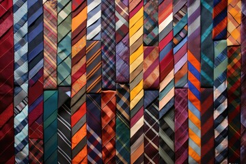 colorful collection of ties arranged neatly