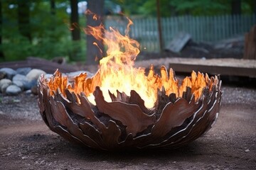 diy fire pit with a decorative, artistic touch