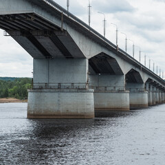 concrete road bridge over the river