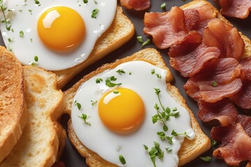 fried eggs and bacon