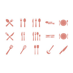 Kitchen Utensils Silhouette Vector