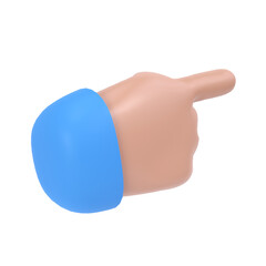 3d hand icon show push one finger forefinger counting illustration. Cartoon character. Business clip art isolated clipping path