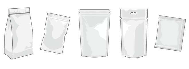 Pouch Packing Outline Vector illustration