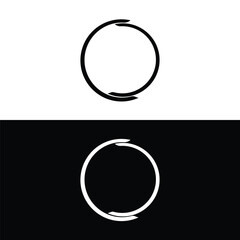 Black and white circle vector logo template design