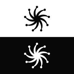 Black and white circle vector logo template design..Circle vector logo template design