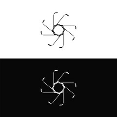 Black and white circle vector logo template design..Circle vector logo template design