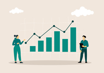 Growth concept. Containing performance, gain, improvement, grow, chart, increase, evolution and development. Vector illustration.