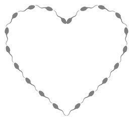 Heart Shape, Love Icon Symbol created from Sperm Silhouette, for Logo Type, Art Illustration, Apps, Website, Pictogram or Graphic Design Element. Format PNG