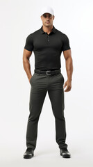 Fototapeta premium Full shot of professional looking 32 year old male. Work, job, outfit. Isolated on white background.