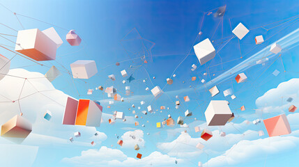 Floating cubes in the sky