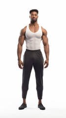 Fototapeta premium Full shot of professional looking 32 year old male. Work, job, outfit. Isolated on white background.