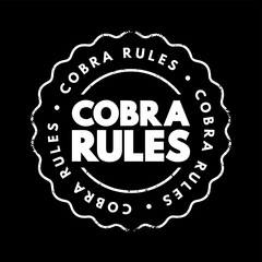Cobra Rules text stamp, concept background
