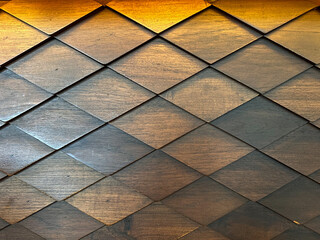 Brown wooden wall with diamond pattern
