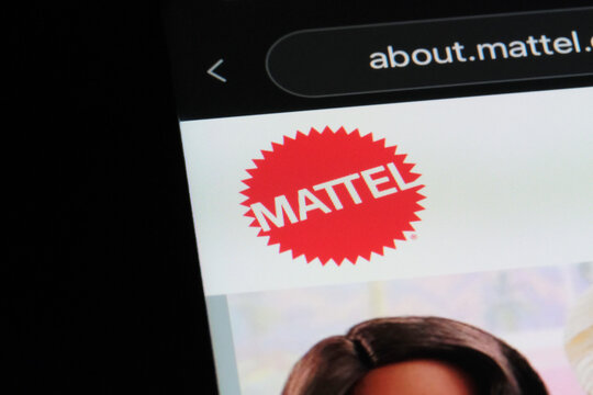 Shanghai,China-August 9th 2023: Mattel brand logo on official website. American toy company