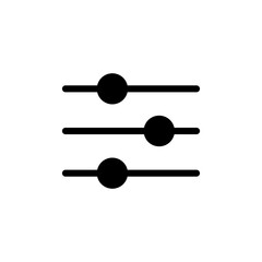 Filter slider black line icon. Settings, equalizer, audio mixer, sound channel console sign. Flat isolated symbol, illustration for: logo, mobile, app, banner, web design, dev, ui, gui. Vector EPS 10