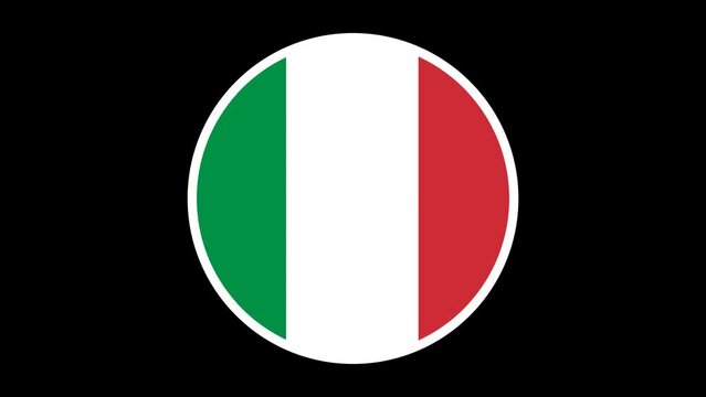 Italy round flag reveal animation  