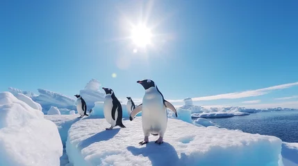 Crédence de cuisine en verre imprimé Antarctique Penguins in polar regions
