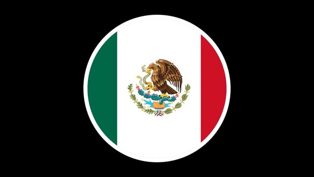 Mexico round flag reveal animation  