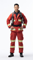 Full shot of professional looking 32 year old male. Work, job, outfit. Isolated on white background.