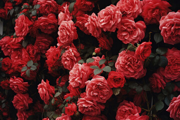 Climbing roses close-up