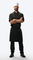 Full shot of professional looking 32 year old male. Work, job, outfit. Isolated on white background.