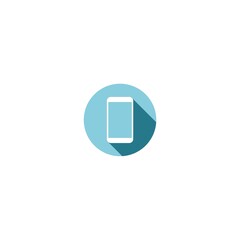 Smart Mobile phone icon with long shadow