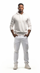 Fototapeta premium Full shot of professional looking 32 year old male. Work, job, outfit. Isolated on white background.