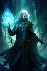 Mystic Elven Sorcerer with Flowing Robes