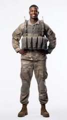 Fototapeta premium Full shot of professional looking 32 year old male. Work, job, outfit. Isolated on white background.